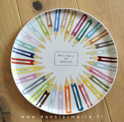 Plat crayons "Merci Maîtresse" (<45 prénoms) – Image 2