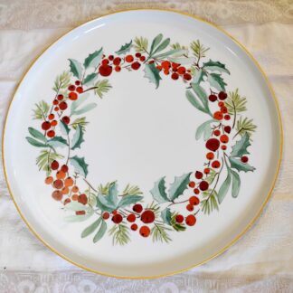 Plat de Noël - couronne de houx