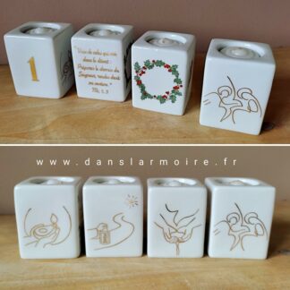 Ensemble de 4 bougeoirs de l'Avent