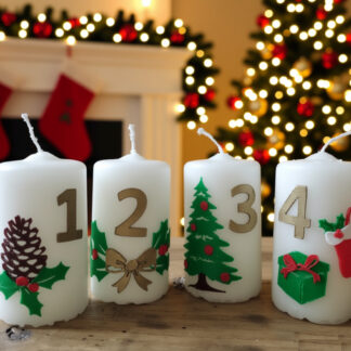 Kit de décoration de bougies de l’Avent – réalisez l’atelier chez vous !